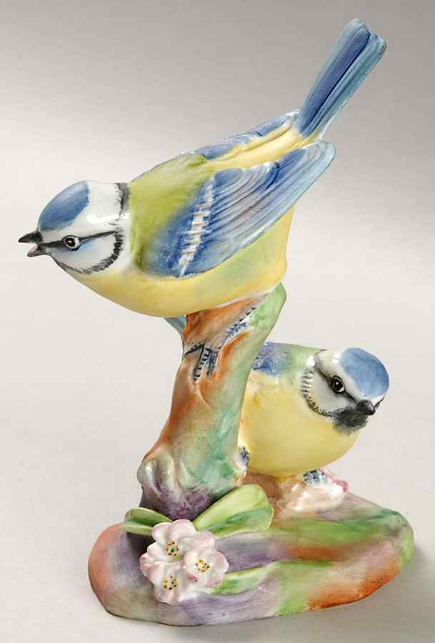Royal Worcester Bird Figurines Blue Tits - No Box by Royal Worcester-1