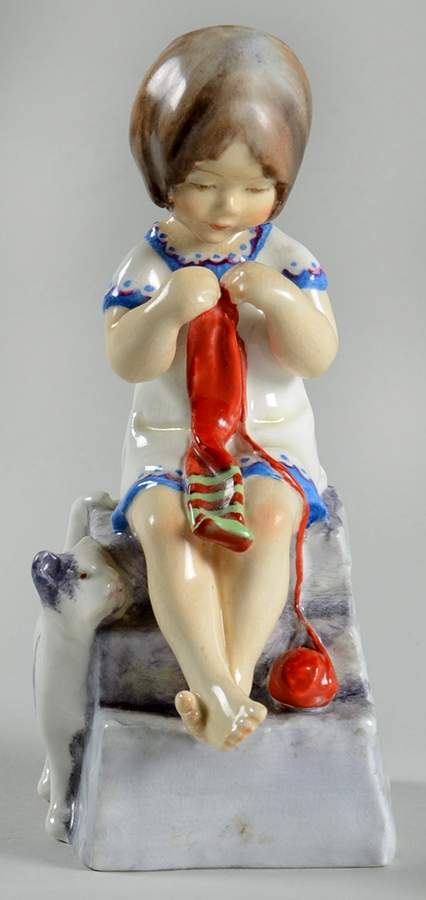 Days of The Week #1 Saturday Girl-White Dress/Red Wool - No Box by Royal Worcester-1