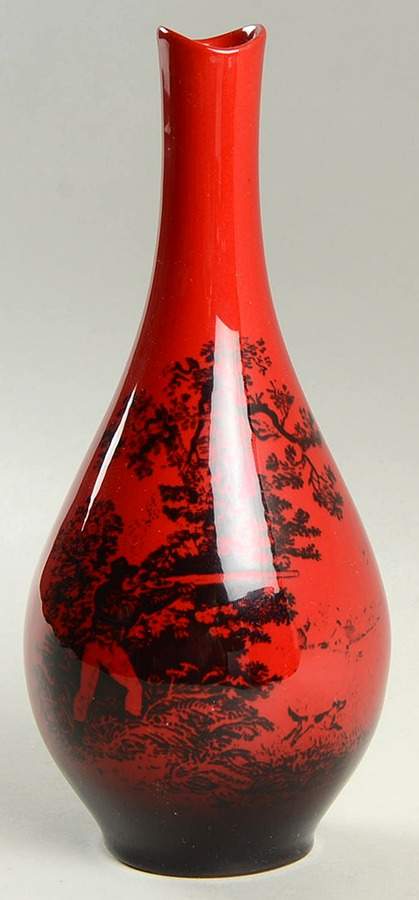 Flambe - Woodcut 7" Vase by Royal Doulton-1