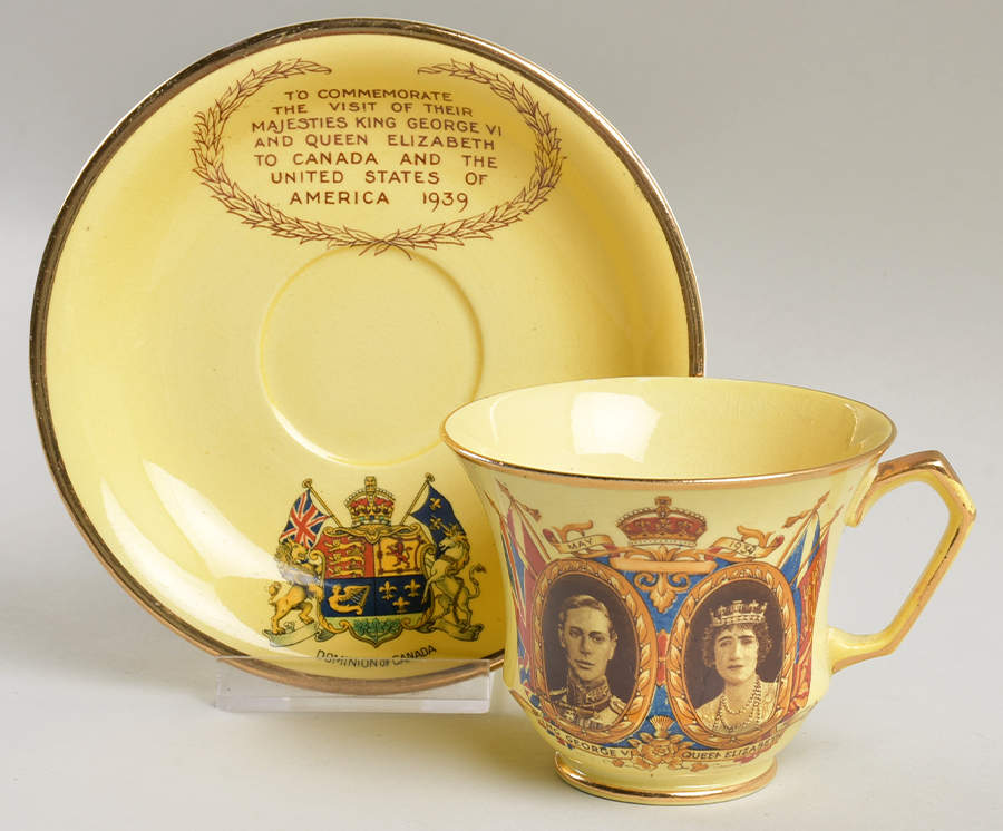 Royal Winton Royalty Giftware George Vi & Elizabeth Visit Canada & Us - Cup And Saucer Set (Footed) by Royal Winton-1