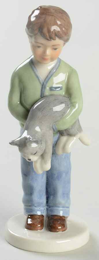 Annual Figurines Boy Holding Cat - No Box by Royal Copenhagen-1