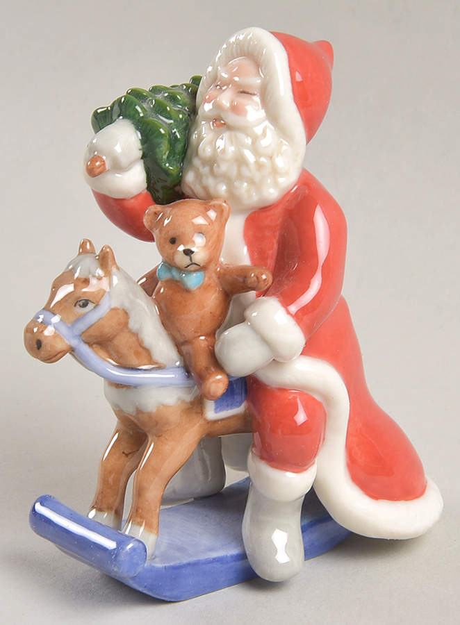 Annual Santa Figurine 2005-Santa On Rocking Horse - Boxed by Royal Copenhagen-1