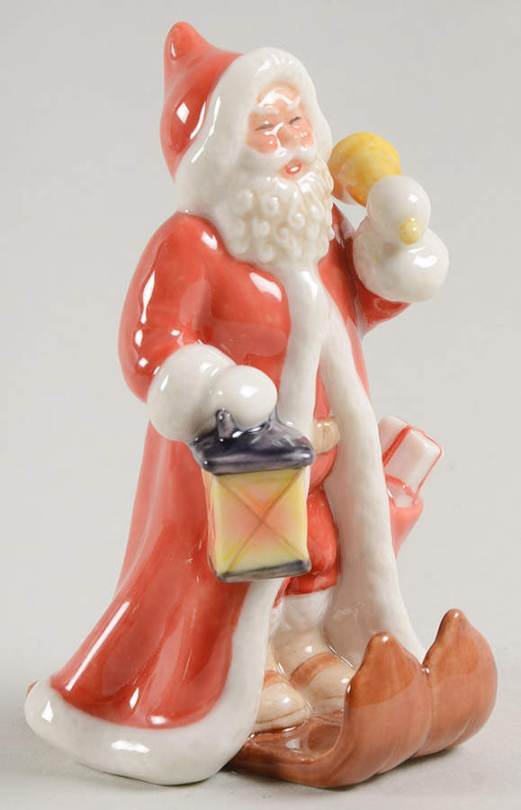 Annual Santa Figurine Santa On Skis - No Box Nb2001 by Royal Copenhagen-1