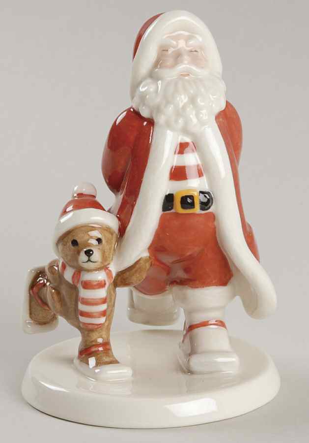 Annual Santa Figurine 2008-Santa Skating With Teddy - Boxed by Royal Copenhagen-1