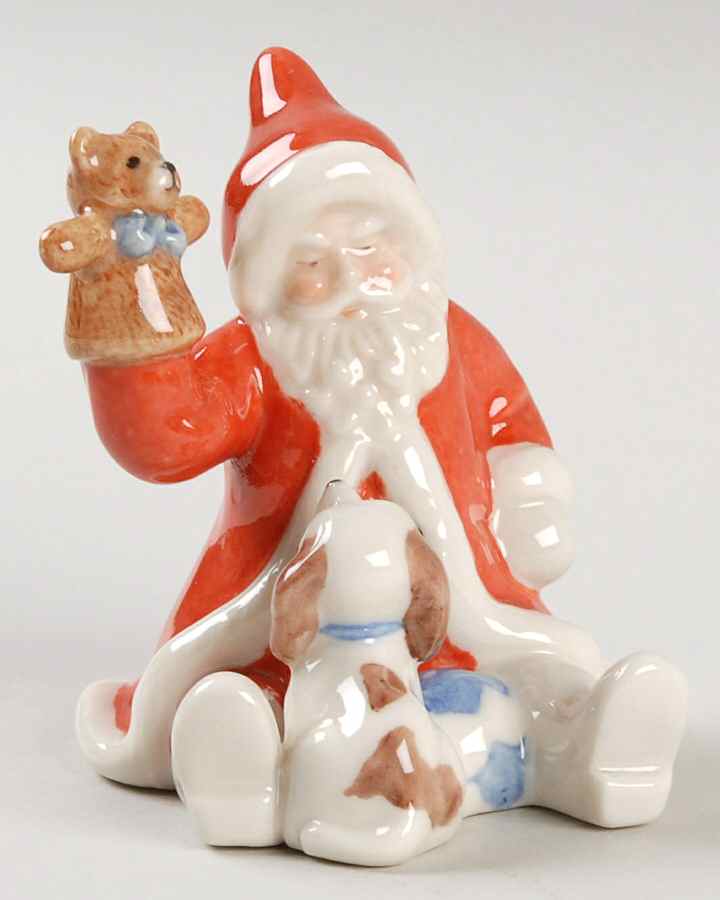 Annual Santa Figurine 2009-Santa Playing W/ His Dog - Boxed by Royal Copenhagen-1
