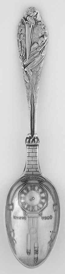 Birth Record Spoon-Sterling Birth Record Spoon - No Box by Reed & Barton-1