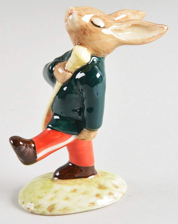 Bunnykins Oompah Band Drum Major-Var 3-Green Band - Boxed by Royal Doulton-1