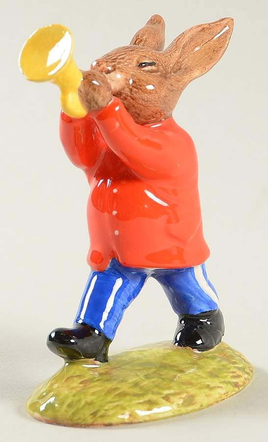 Bunnykins Oompah Band Trumpeter-Var 1-Red Band - No Box by Royal Doulton-1