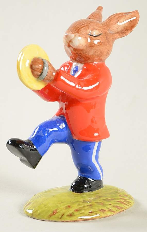 Bunnykins Oompah Band Cymbals-Var 1-Red Band - No Box by Royal Doulton-1