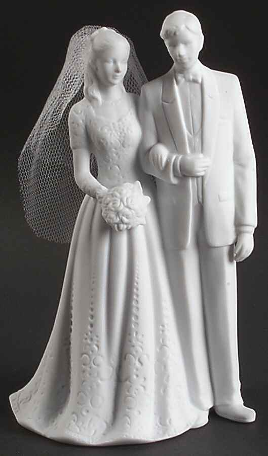 Roman  Figurines & Giftware Side By Side Cake Topper-Lace Illusions - Boxed by Roman-1