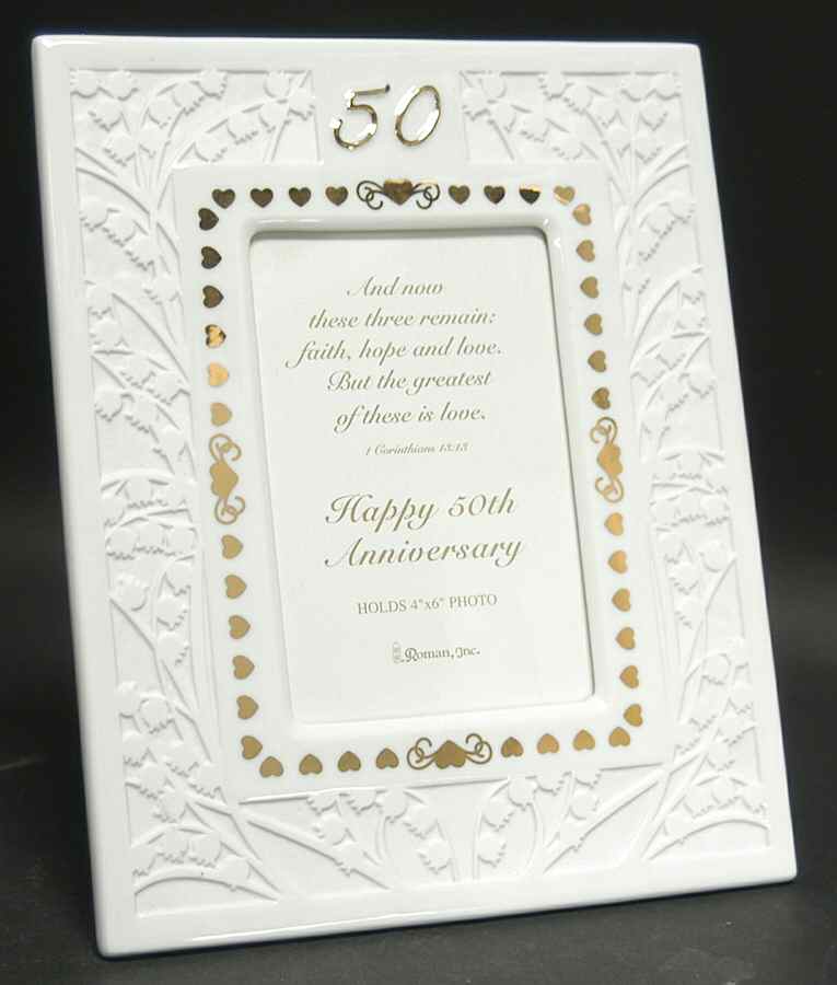 Roman  Figurines & Giftware 50th Anniversary 4 X 6 Frame - No Box by Roman-1