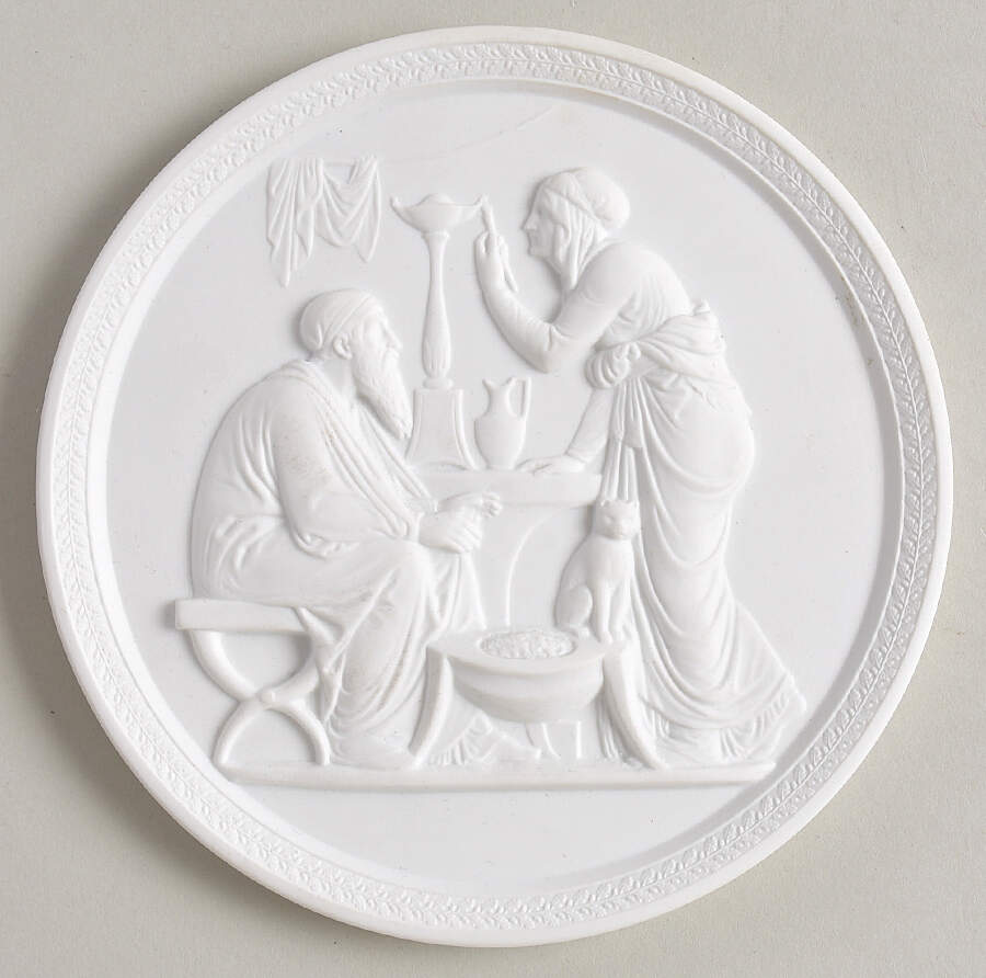 Four Seasons Wall Plaque Winter-Laurel Border - No Box by Royal Copenhagen-1