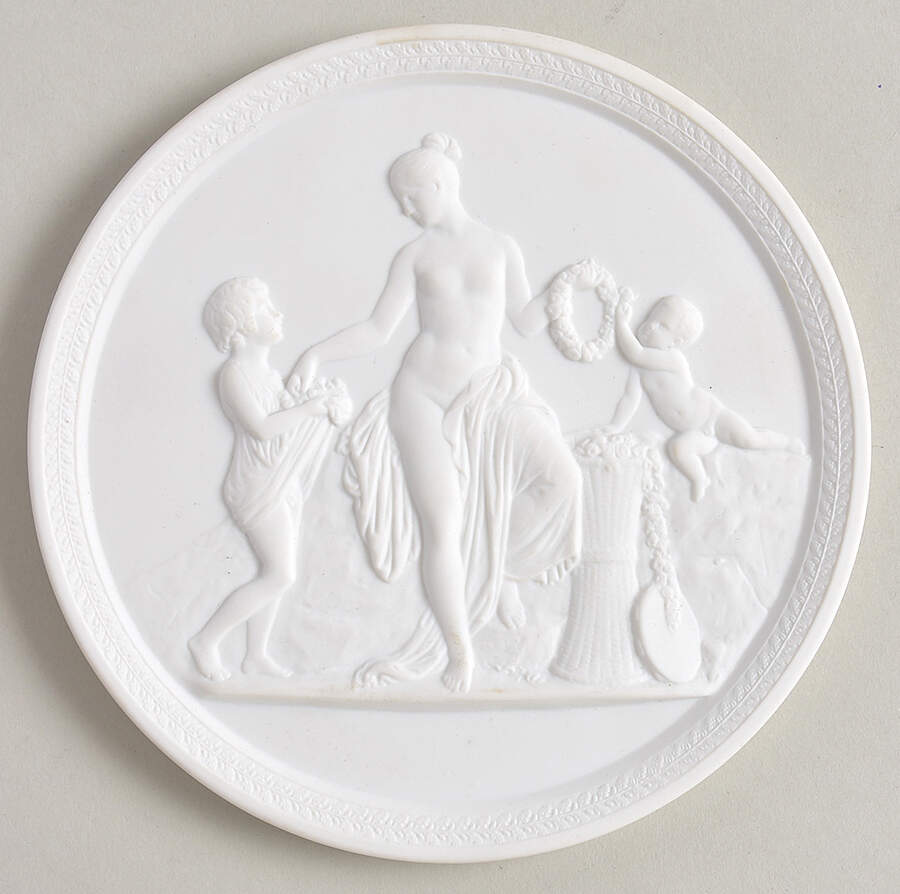 Four Seasons Wall Plaque Spring-Laurel Border - No Box by Royal Copenhagen-1