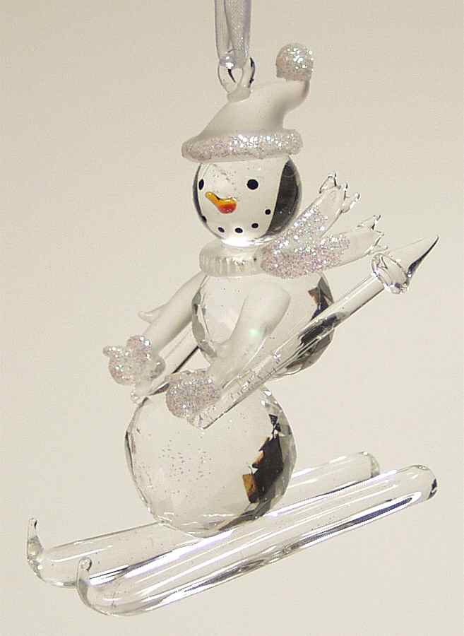 Roman Christmas Ornaments Skiing Snowman-With Poles - No Box by Roman-1