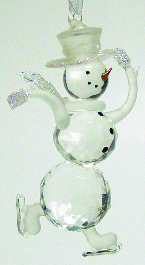Roman Christmas Ornaments Skating Snowman-Top Hat - No Box by Roman-1