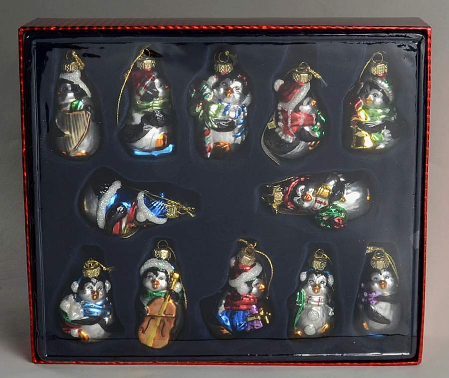 Roman Christmas Ornaments 12 Pc Penguin Ornament Set - Boxed by Roman-1