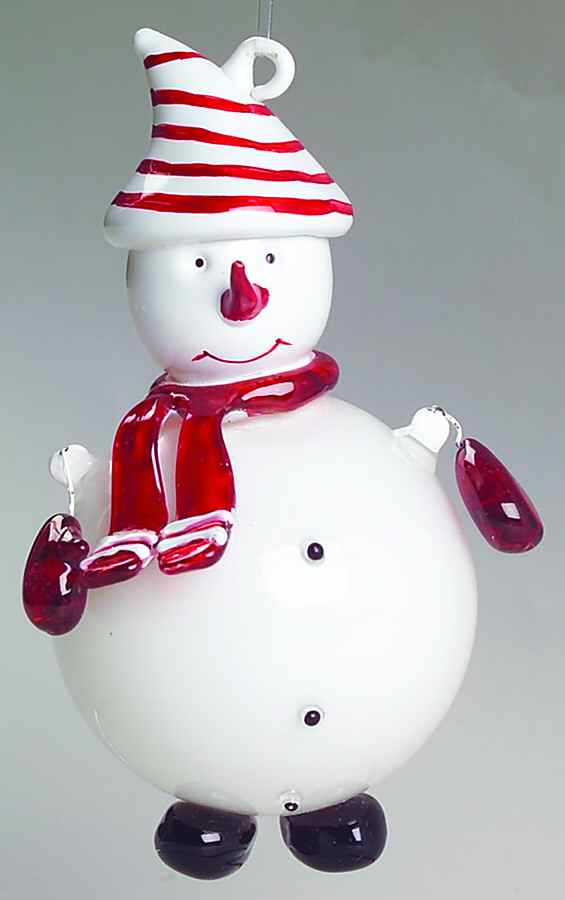 Roman Christmas Ornaments Snowman W/ Red Stripe Hat - No Box by Roman-1