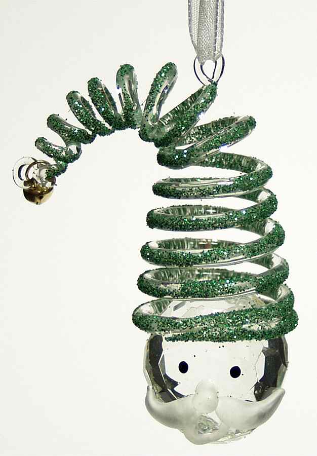 Roman Christmas Ornaments Spiral Santa-Green - No Box by Roman-1