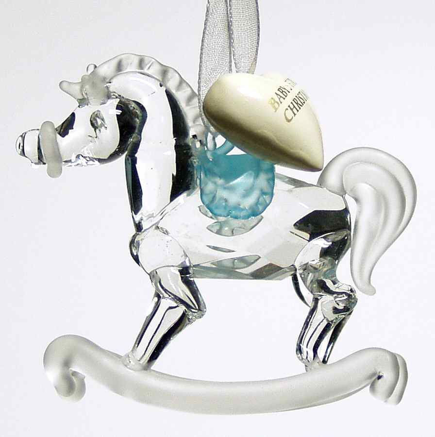 Roman Christmas Ornaments Baby's 1st Christmas-Horse Blue - Boxed by Roman-1
