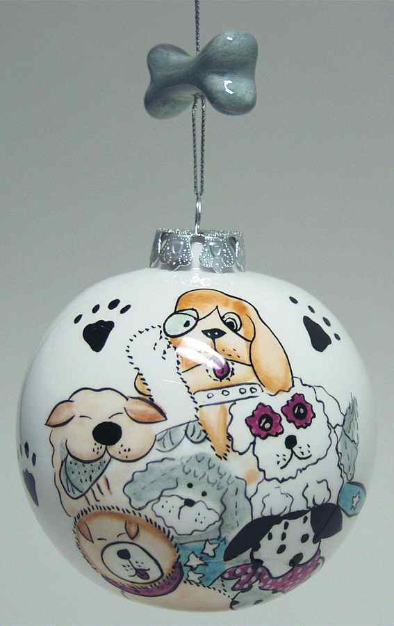 Roman Christmas Ornaments Many Dogs Ball Ornament - No Box by Roman-1