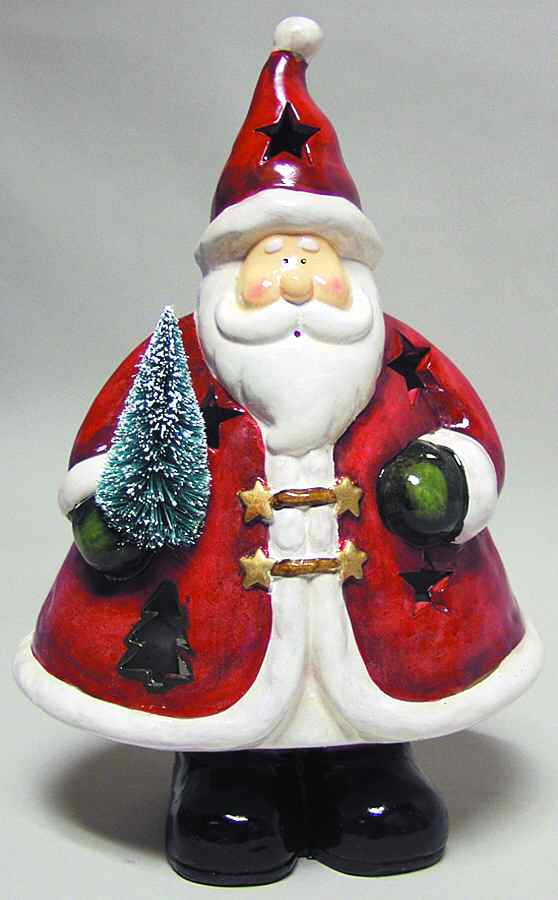 Roman Christmas Ornaments Standing Santa Candle Holder - No Box 60 by Roman-1