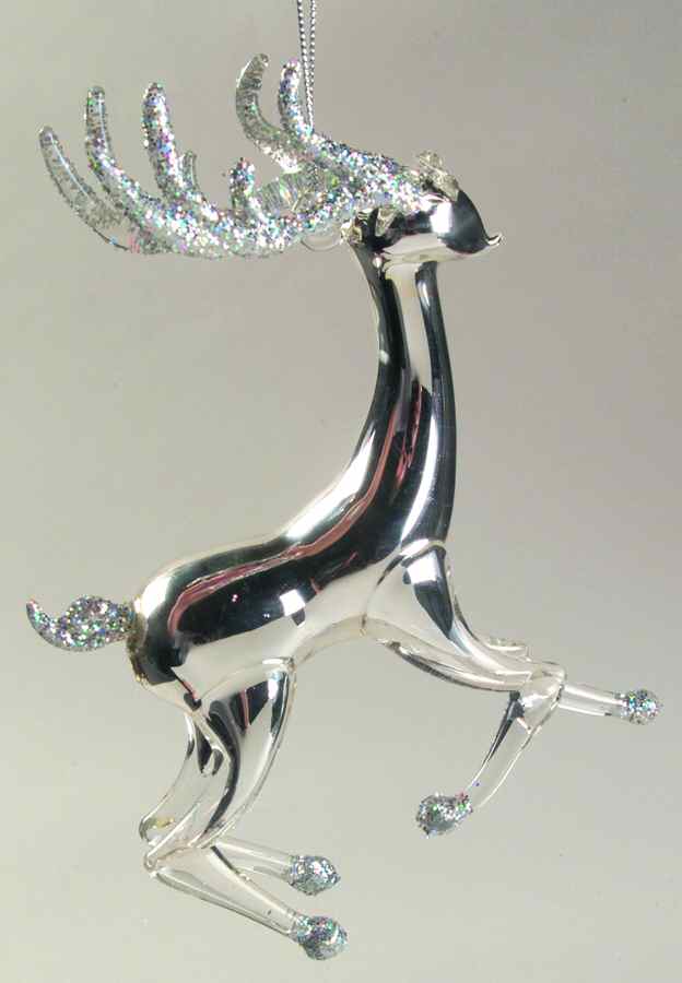 Roman Christmas Ornaments Mirror Glass Deer-A - Boxed by Roman-1