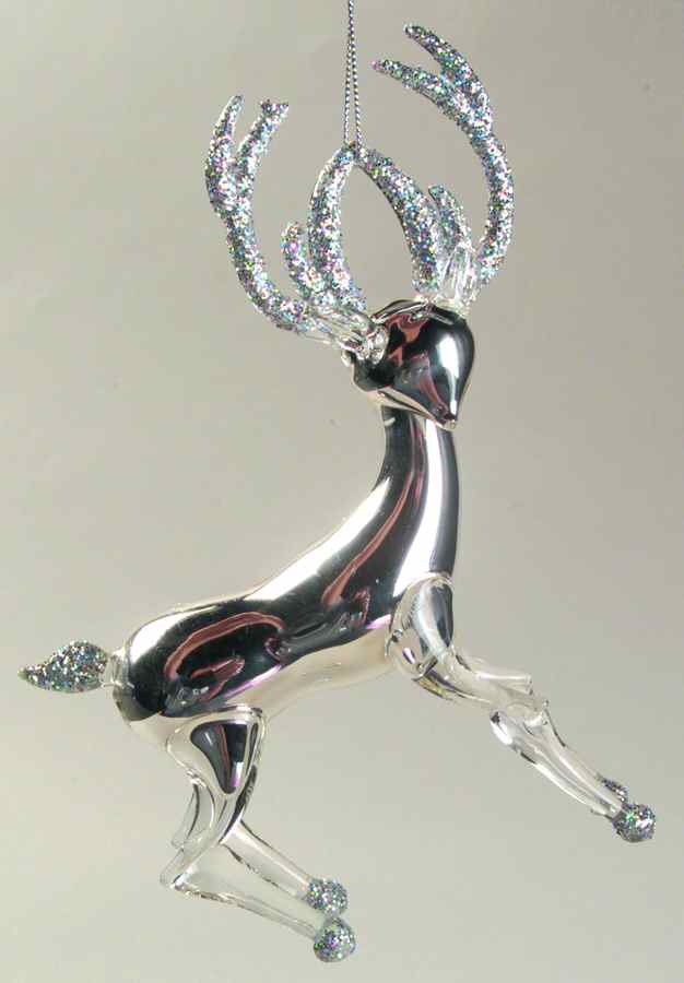 Roman Christmas Ornaments Mirror Glass Deer-B - Boxed by Roman-1