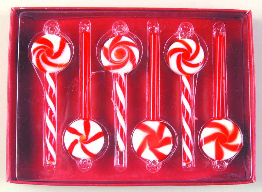 Roman Christmas Ornaments Peppermint Pops-Set Of 6 - Boxed by Roman-1