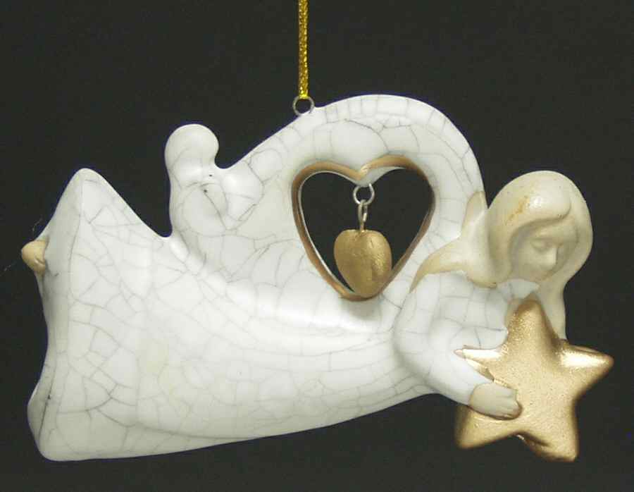 Roman Christmas Ornaments Crackle Angel W/ Star - No Box by Roman-1