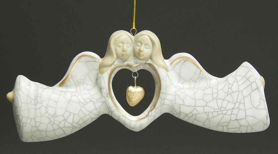 Roman Christmas Ornaments Crackle Angel Double - No Box by Roman-1