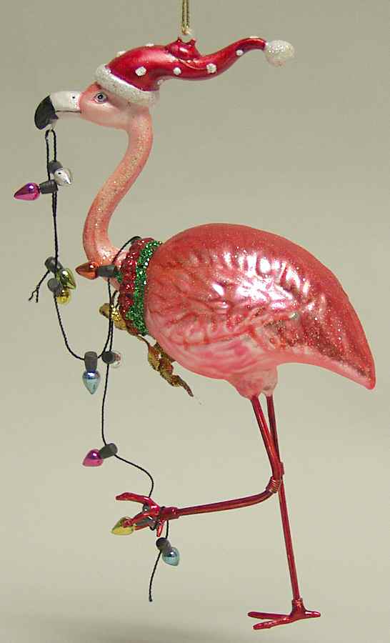 Roman Christmas Ornaments Flamingo With Lights - No Box by Roman-1