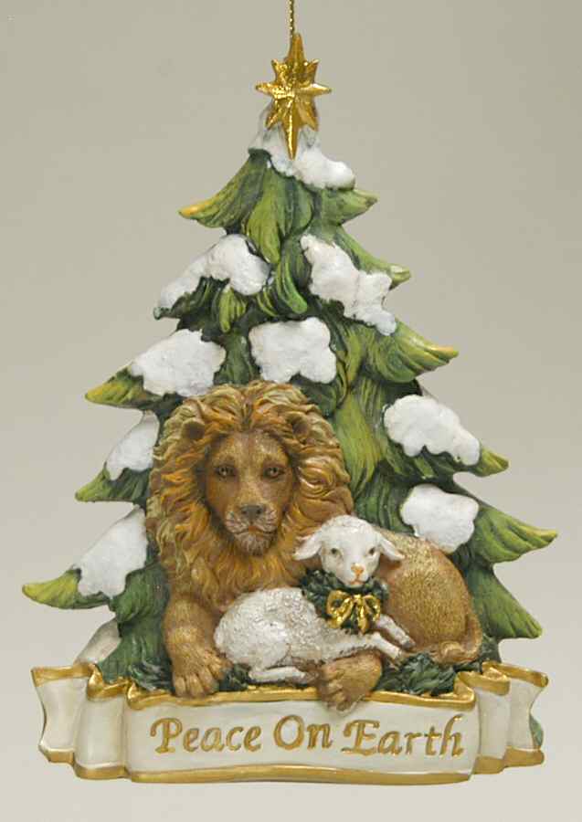 Lion & Lamb - Joseph's Studio Peace On Earth Ornament - Boxed by Roman-1