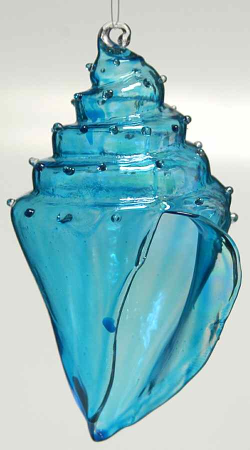 Roman Christmas Ornaments Conch Shell-Blue - No Box by Roman-1