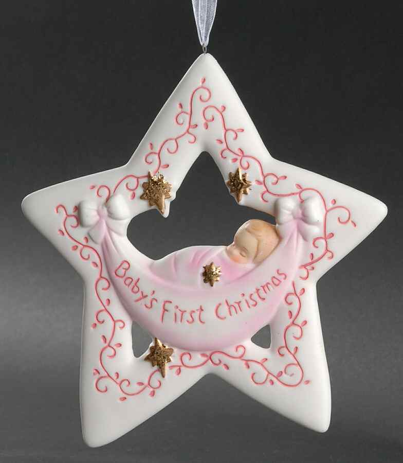 Roman Christmas Ornaments Girl Baby's 1st Christmas-Star - No Box by Roman-1