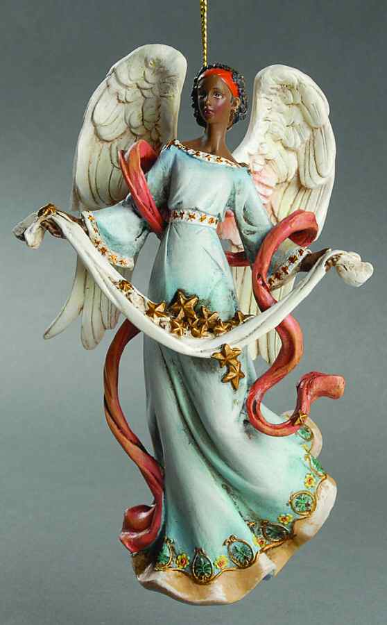 Roman Christmas Ornaments Ethnic Angel W/ Flowers - No Box by Roman-1