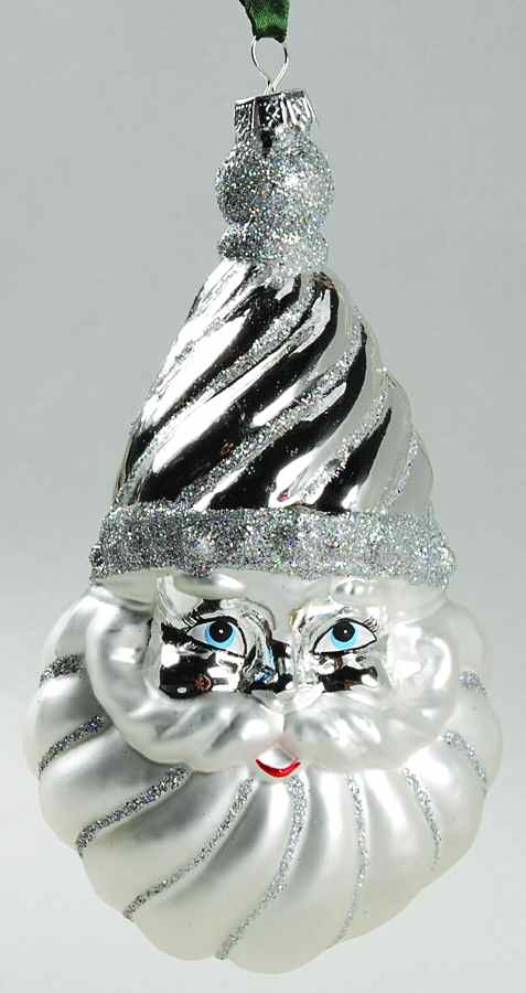Roman Christmas Ornaments Silver Splendor Santa - No Box by Roman-1
