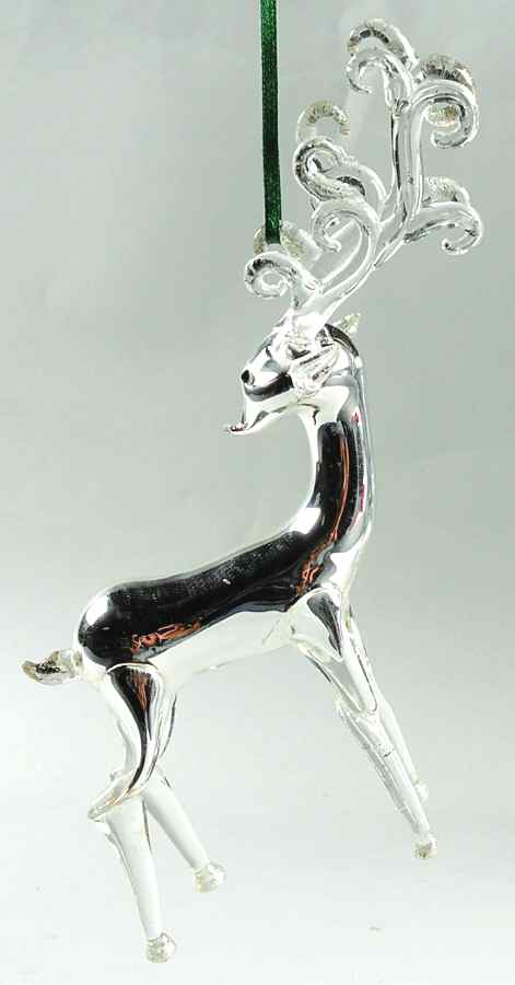 Roman Christmas Ornaments Silver Splendor Deer-Standing - Boxed by Roman-1