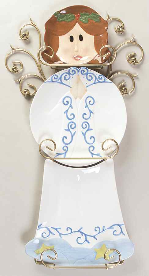 Roman Christmas Ornaments Angel Plates W/ Rack-Set Of 4 - Boxed by Roman-1