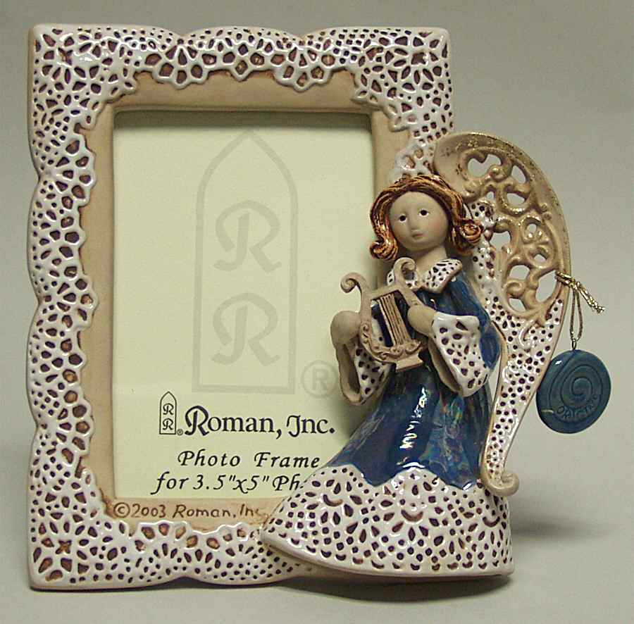 Origins Artisan Collection Dark Blue Angel W/ Harp Frame - No Box by Roman-1