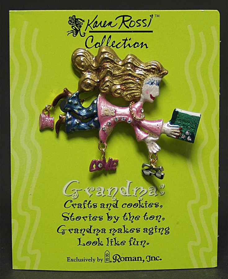 Karen Rossi Jewelry Grandma Lapel Pin - With Box by Roman-1