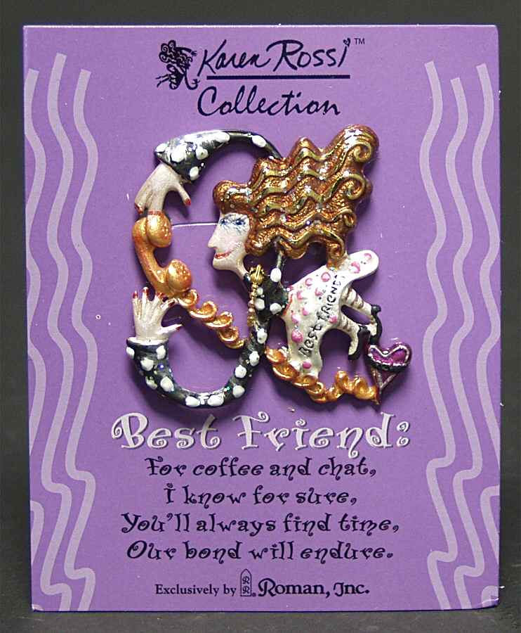 Karen Rossi Jewelry Best Friends Lapel Pin - Boxed by Roman-1