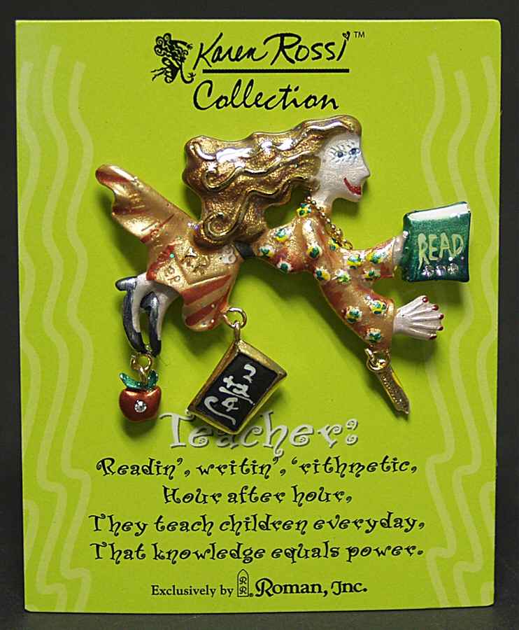 Karen Rossi Jewelry Teacher Lapel Pin - Boxed by Roman-1