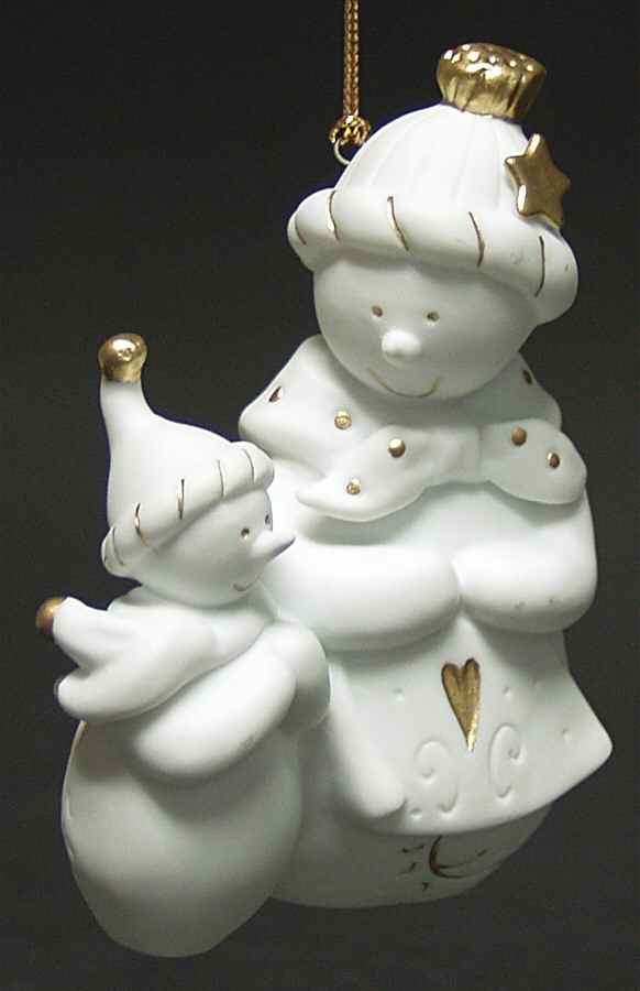 Lace Illusions Grandma & Grandson Snowman Ornament - No Box by Roman-1