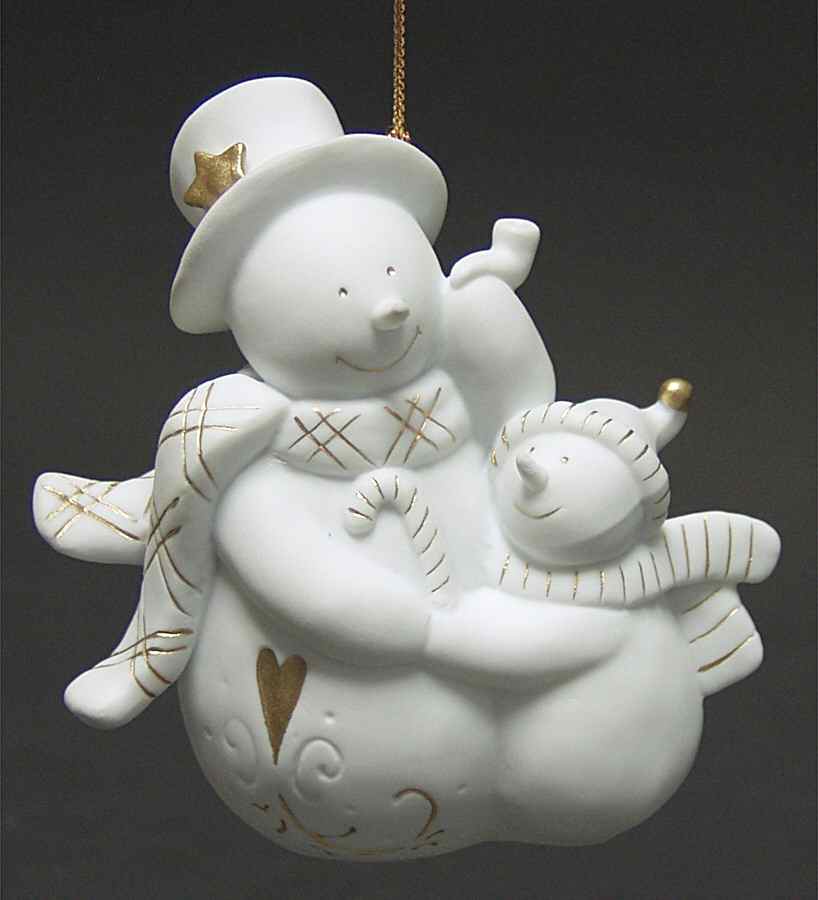 Lace Illusions Grandpa & Grandson Snowman Orn - No Box by Roman-1