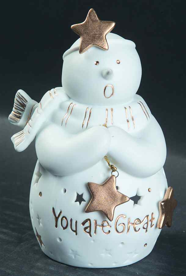 Lace Illusions Snowman Votive-You Are Great - Boxed by Roman-1