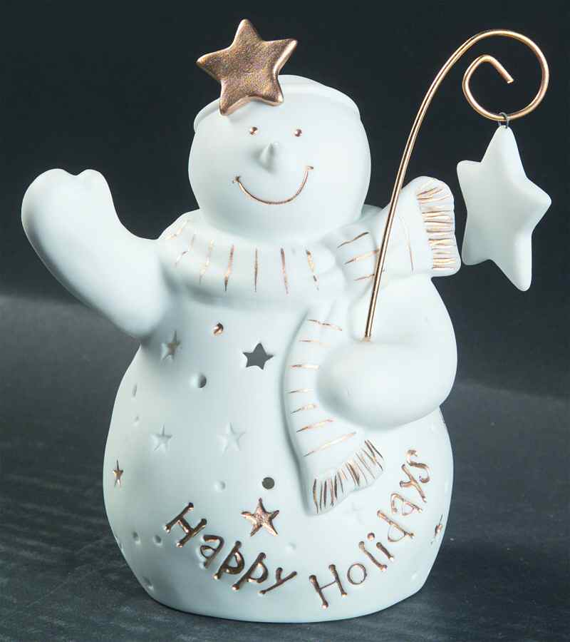 Lace Illusions Snowman Votive-Happy Holidays - Boxed by Roman-1