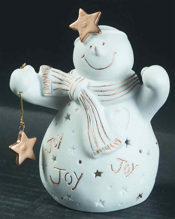 Lace Illusions Snowman Votive-Joy - No Box by Roman-1