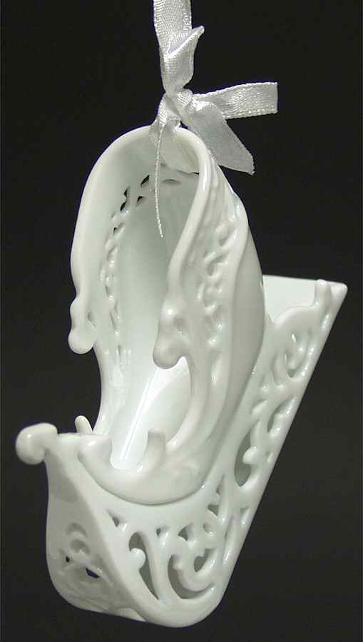 Lace Illusions Pierced Sleigh Ornament - Boxed by Roman-1