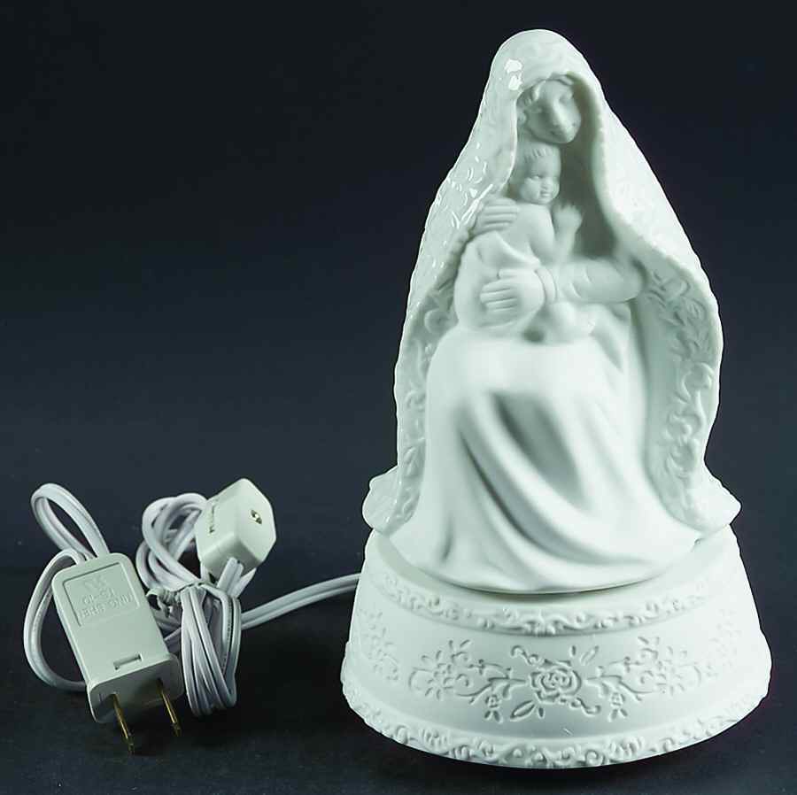 Lace Illusions Madonna & Child Musical Light-Greensleev - With Box by Roman-1