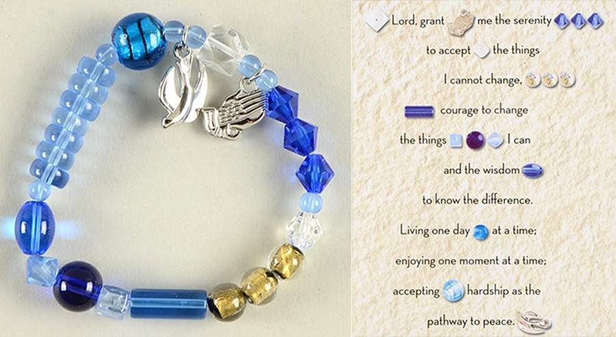 Beaded Story Bracelets Serenity Prayer - Blue - Boxed by Roman-1